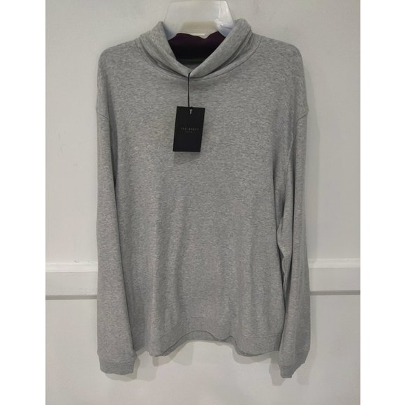 NWT Ted Baker London Men's HUMOR Jersey Rollneck Sweater Gray Sz